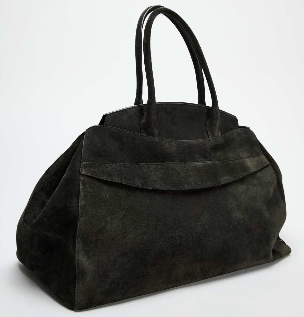 Maxi bolso de hombro serraje de Zara