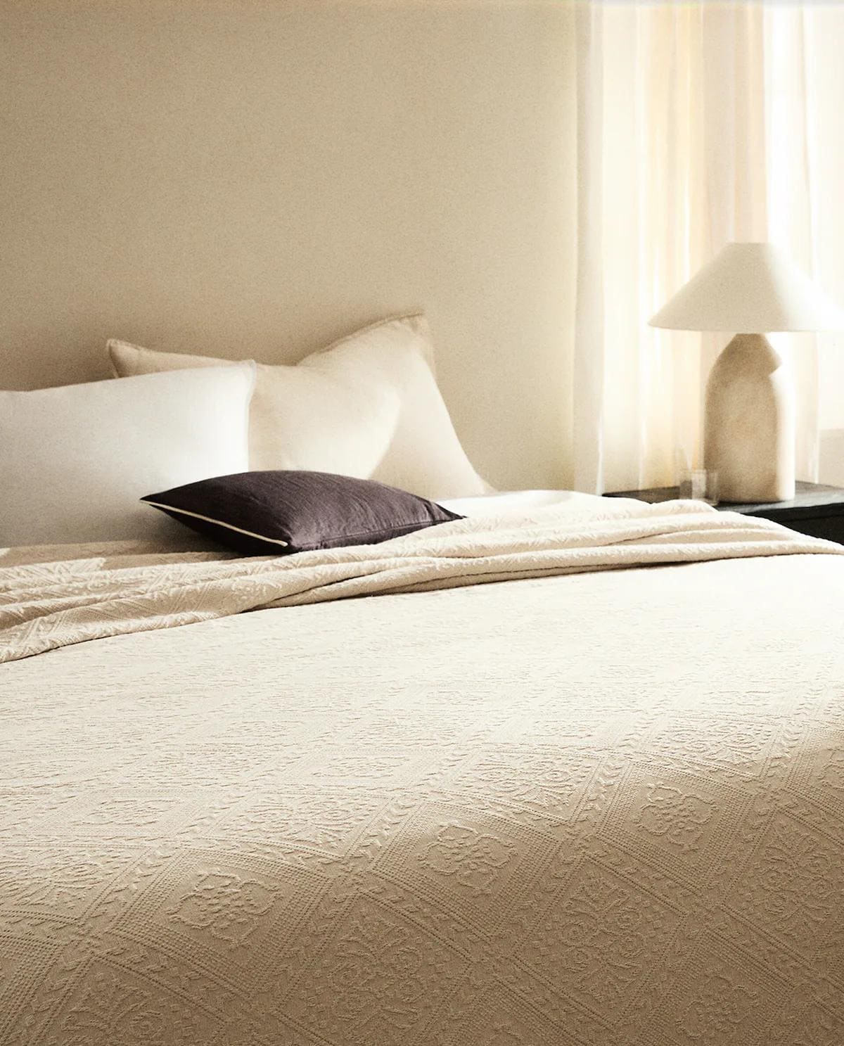 Colcha de algodón con dibujos geométricos