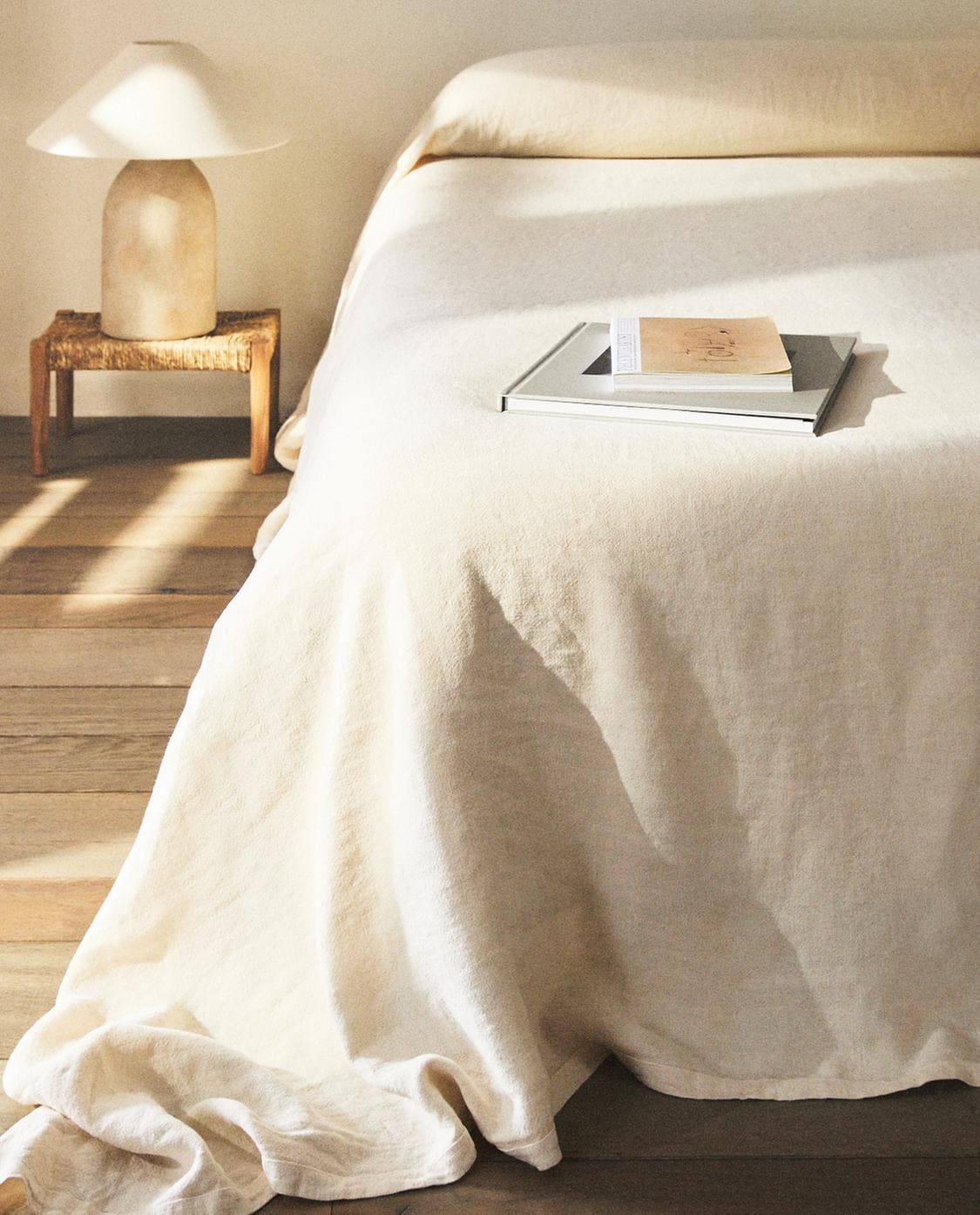 Colcha de lino lavado