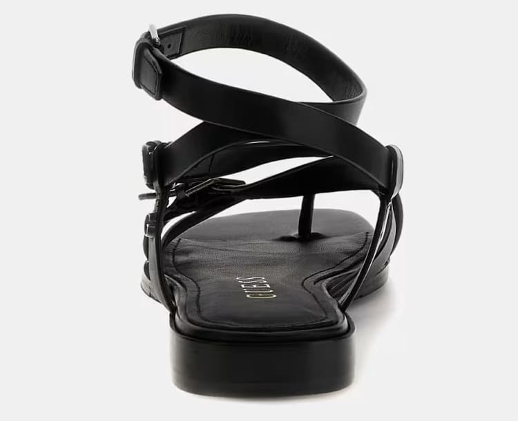 Las sandalias tamper de piel auténtica negras de Guess