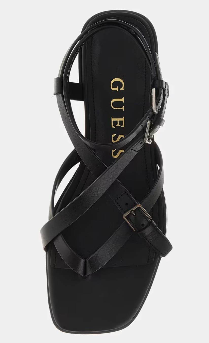 Las sandalias tamper de piel auténtica negras de Guess
