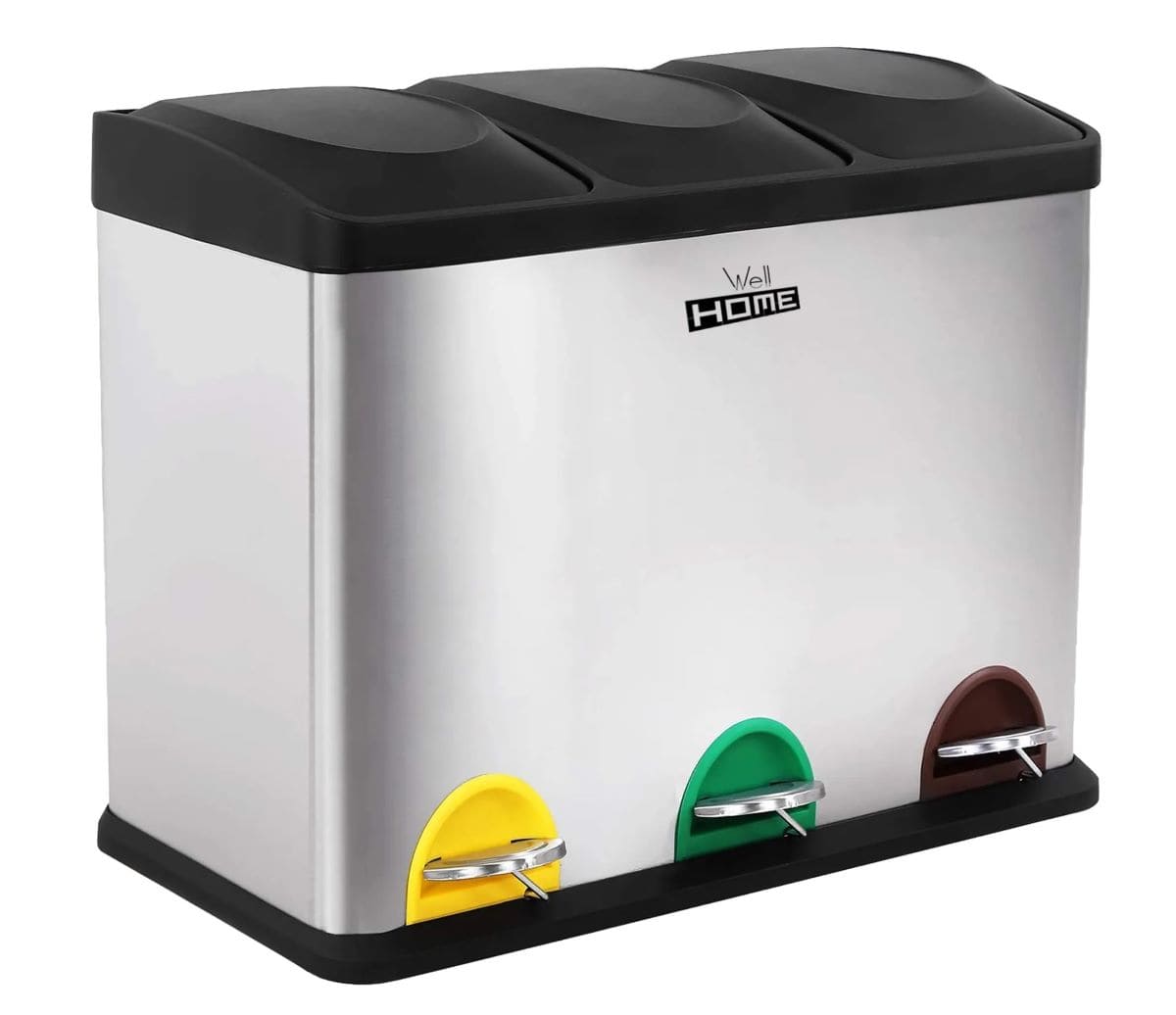 Cubo de reciclaje con pedales de acero WELLHOME