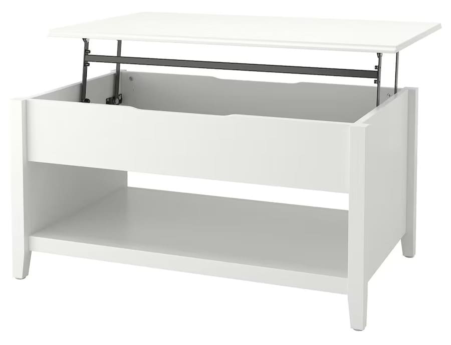 La mesa de centro regulable blanca VITTERYD de Ikea