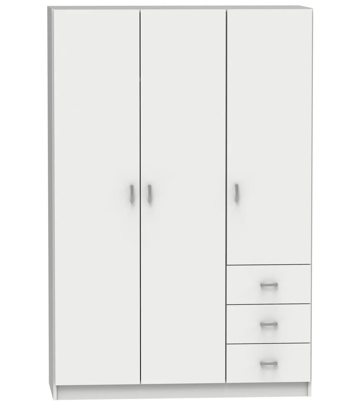 El armario de tres puertas y tres cajones Milan blanco de Carrefour