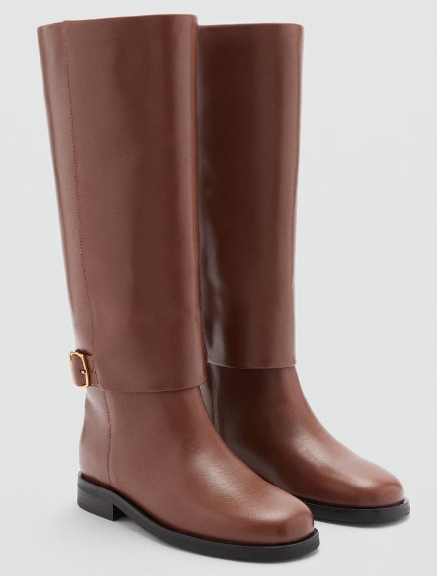 Bota piel hebilla decorativa de Mango