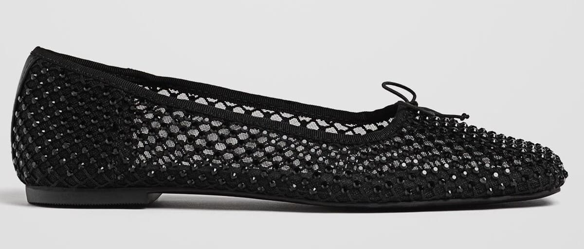 Bailarinas de rejilla con brillo