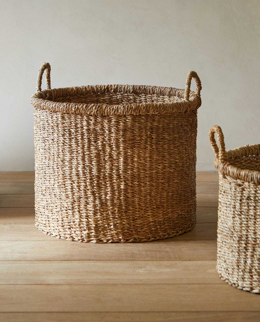 Cesta de junco marino con asas