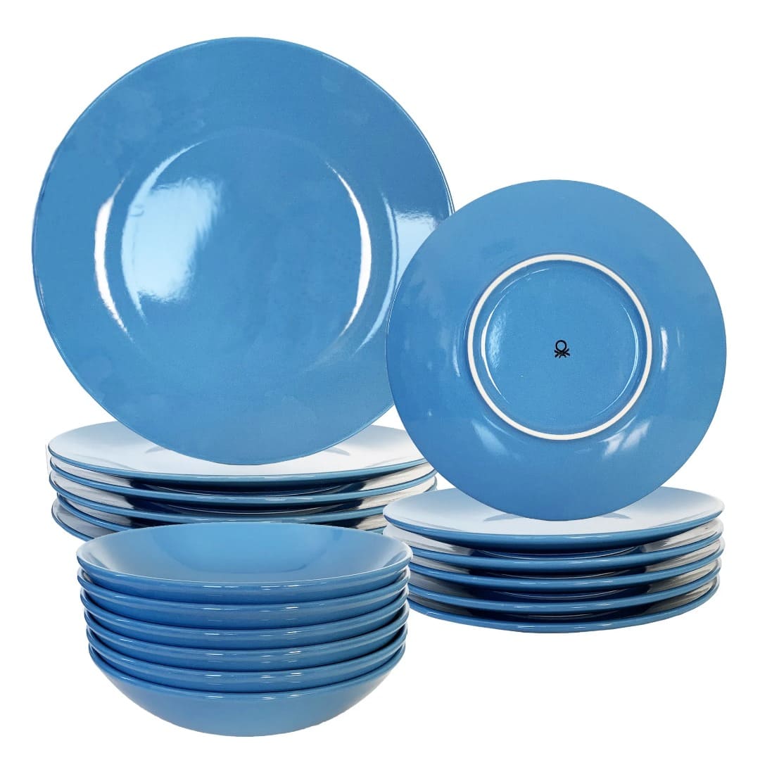 Set Vajilla Loza Azul Casa Benetton