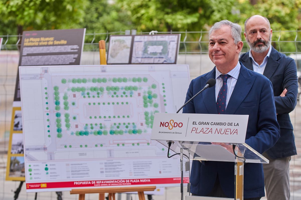 José Luis Sanz anuncia el inicio de las obras en la Plaza Nueva | Salvador López Medina para El MIRA
