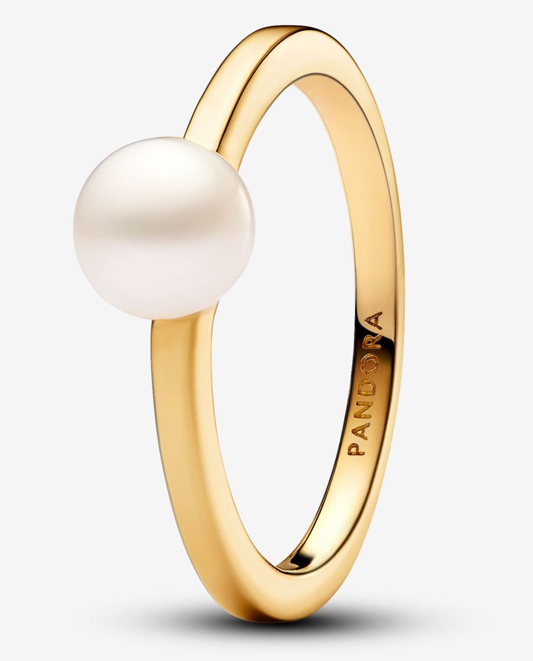 Conjunto de Regalo Collar, Pendientes y Anillo Perla Cultivada de Agua Dulce Dorado de Pandora