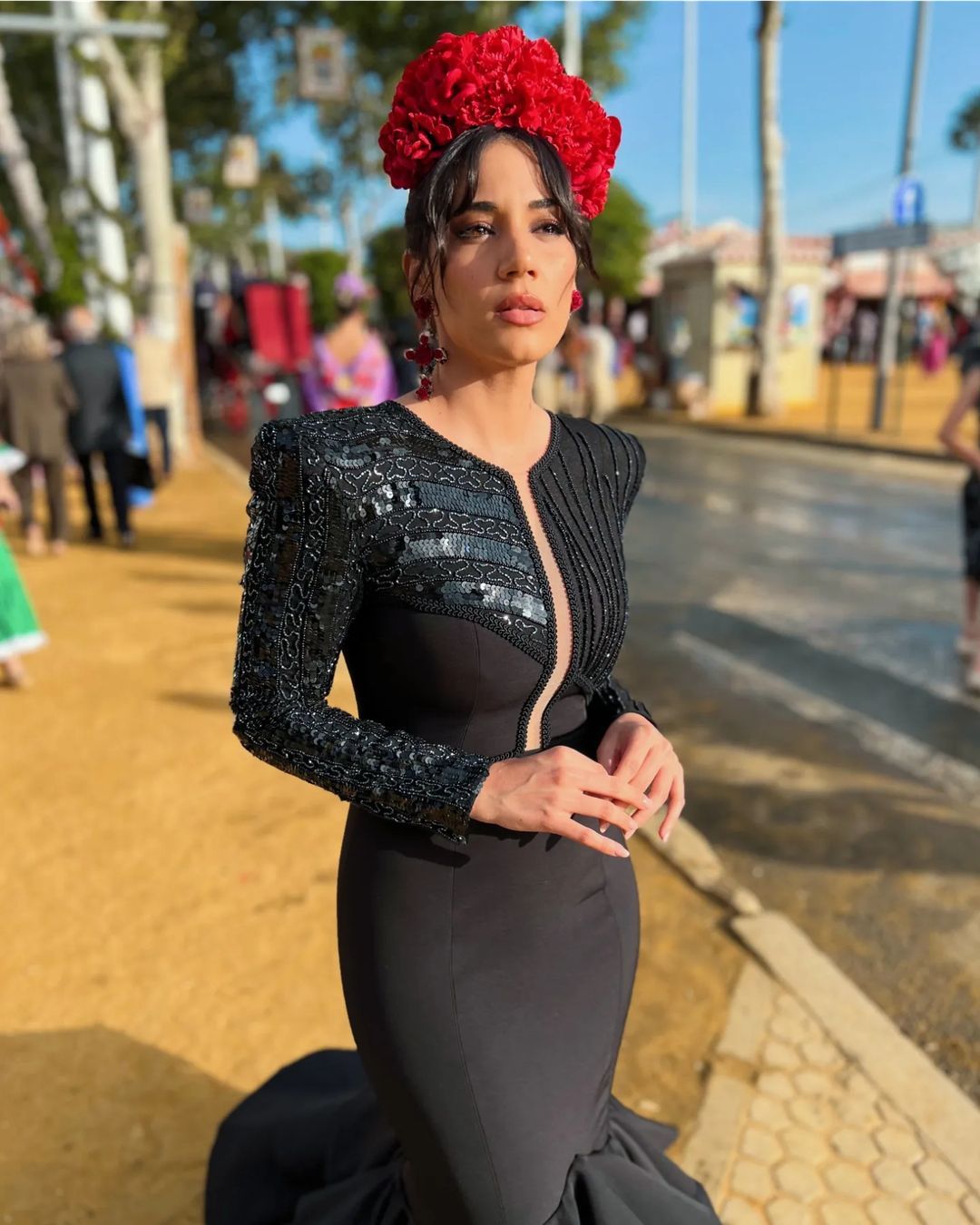 Laura Martínez, hermana de India Martínez, en la feria de Abril