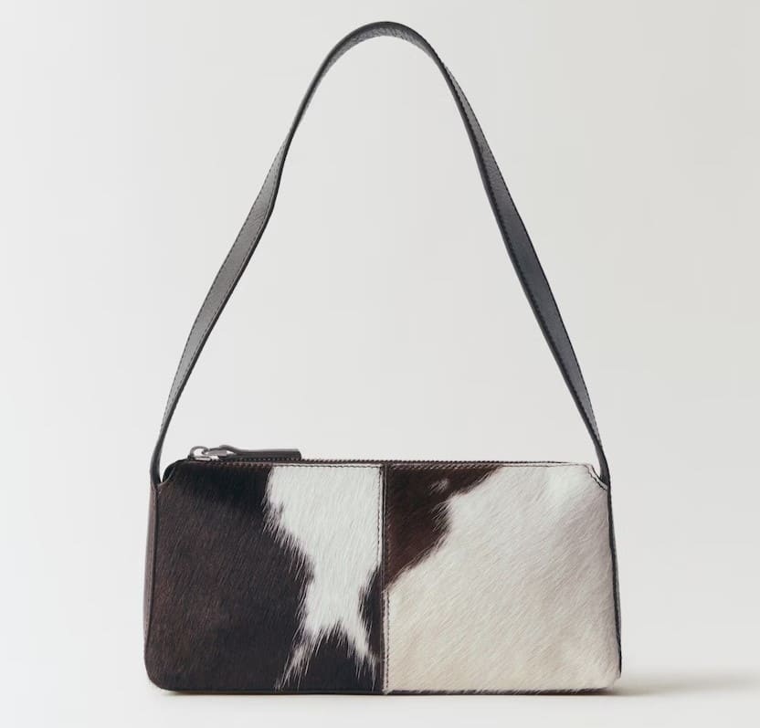 Bolso hombro piel pelo de Mango