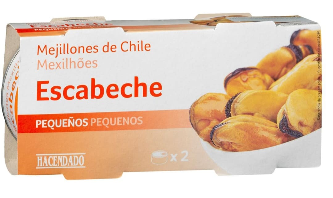 Mejillones en escabeche pequeños Hacendado