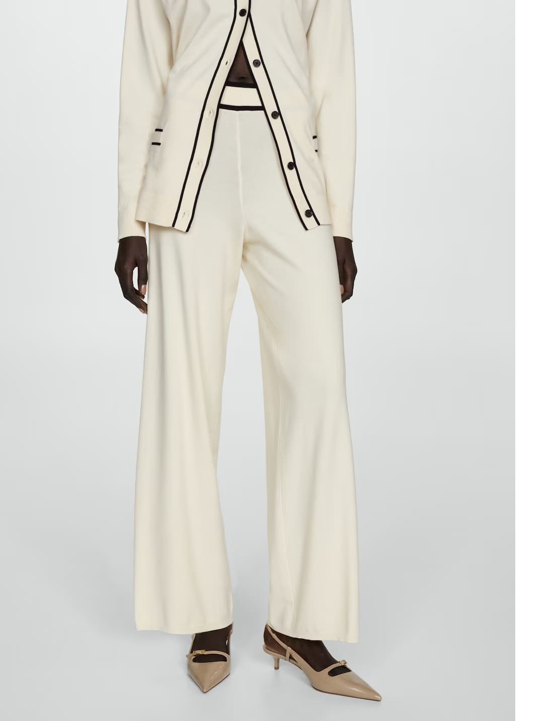 Pantalón recto punto de Mango