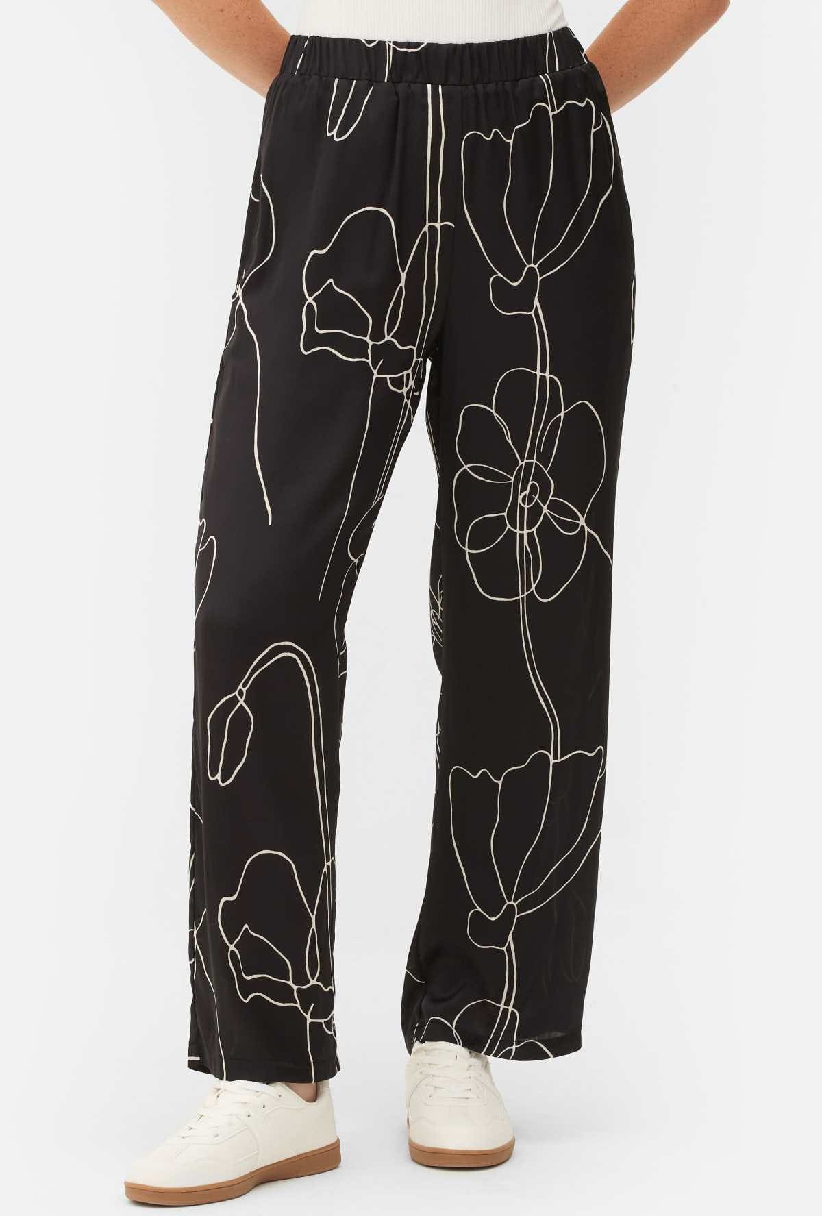 Pantalones con estampado floral de satén combinables de Primark