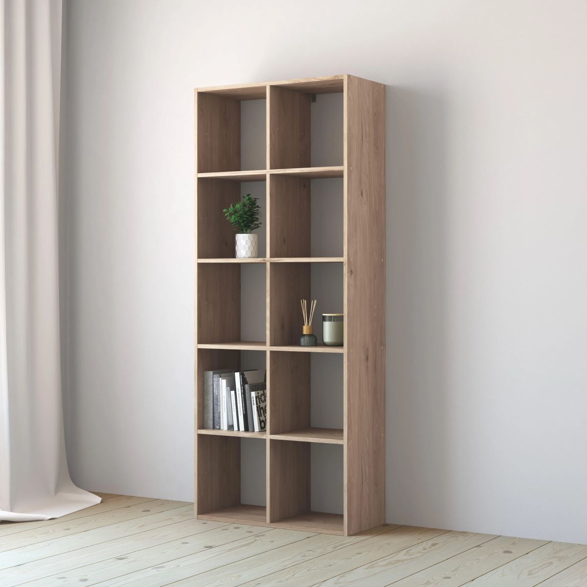 Estantería SPACEO KUB 10 cubos de madera efecto roble de Leroy Merlin