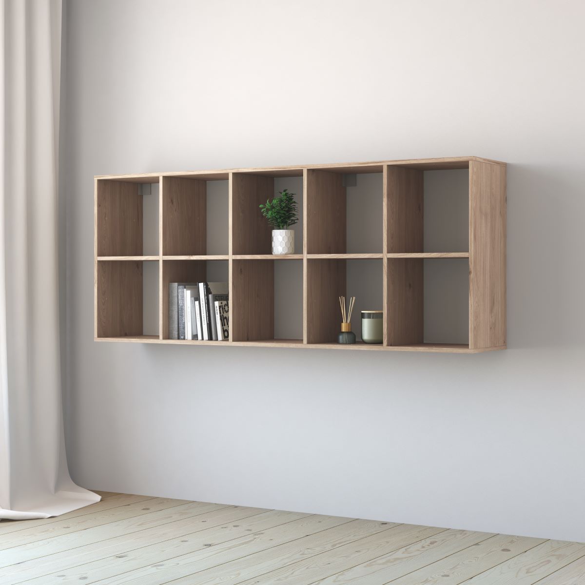Estantería SPACEO KUB 10 cubos de madera efecto roble de Leroy Merlin