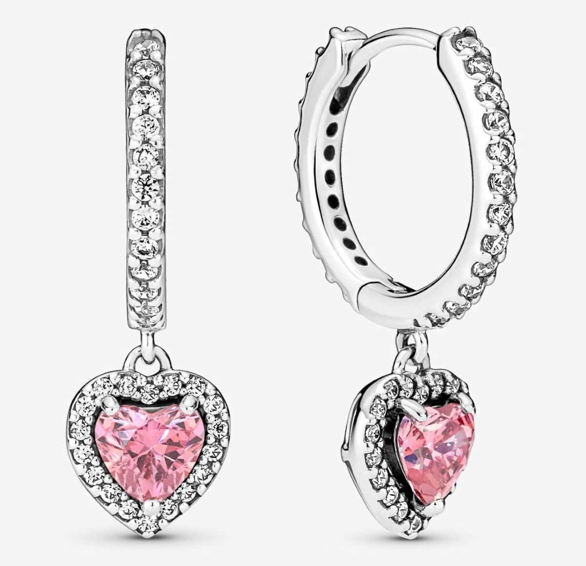 Pendientes de Aro Corazón Halo Brillante de Pandora