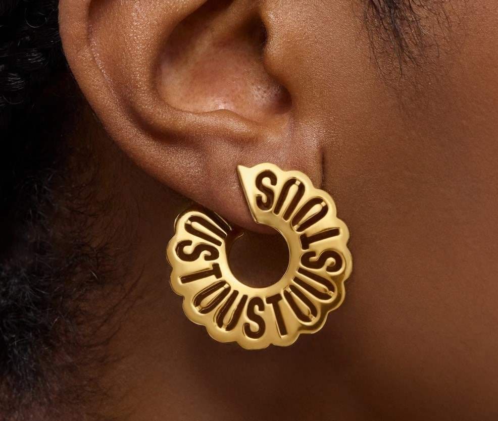 Pendientes aro con baño de oro 18 kt sobre plata 31 mm Miranda de TOUS