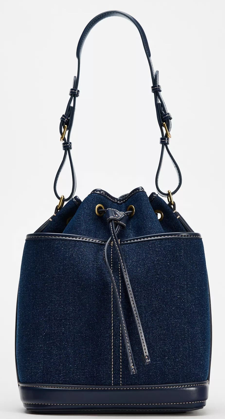 Bolso maxi saca fruncido en denim