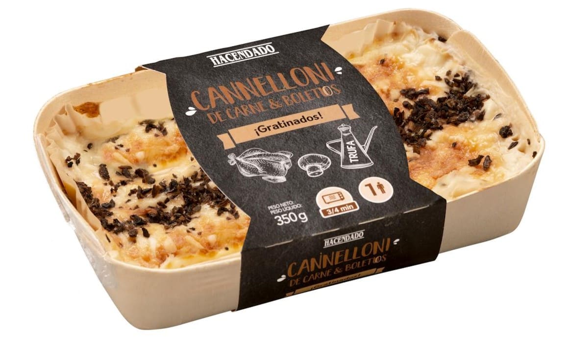 Canelones de carne y boletus