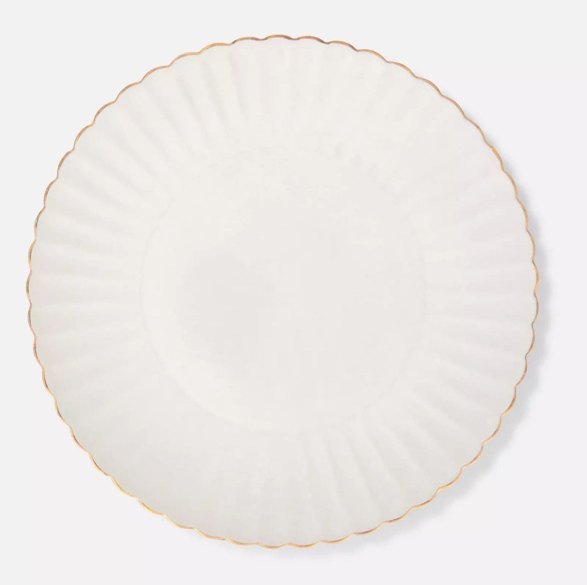 Plato llano festoneado con ribete dorado