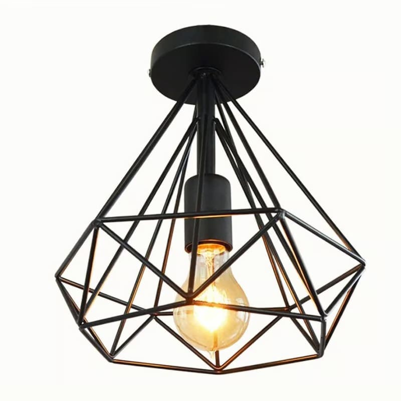 La lámpara de techo con forma de diamante en color negro de Pepco