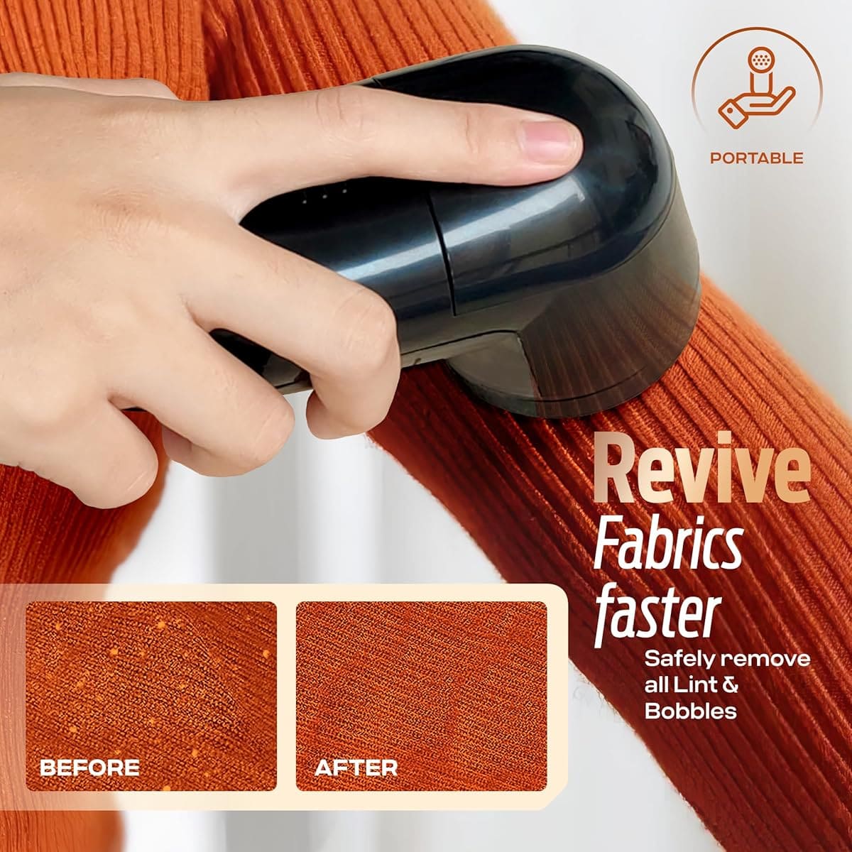 El nuevo quitapelusas eléctrico para ropa PORTENTUM de Amazon