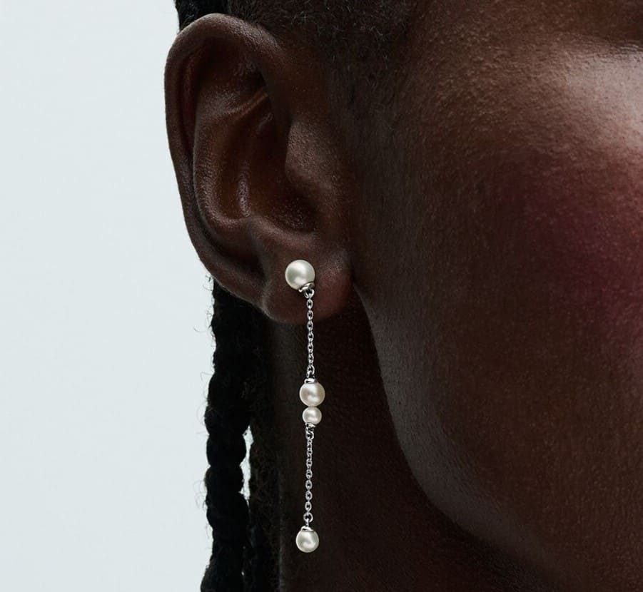 Pendientes Colgantes Perlas Cultivadas de Agua Dulce de Pandora