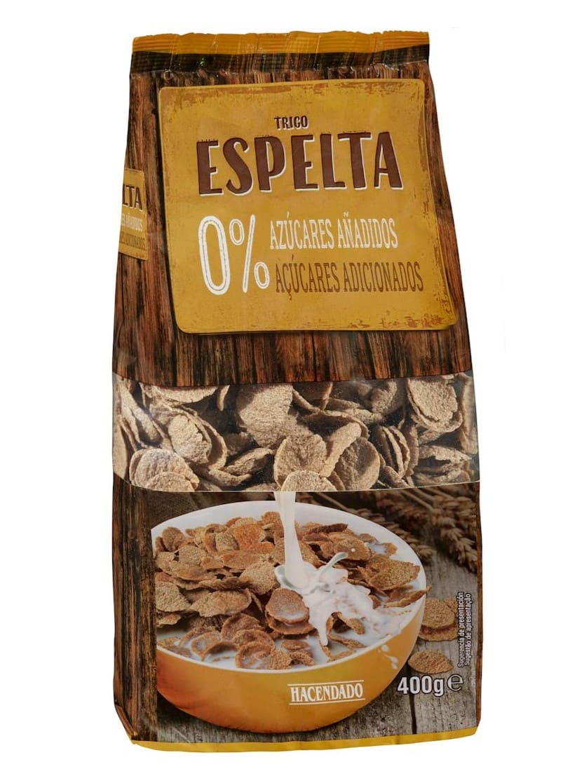 Cereales copos de trigo espelta integral Hacendado