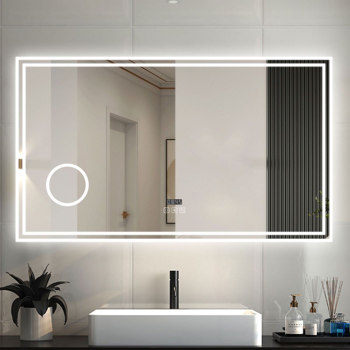 Espejo de baño con luz LED Dimmable de Leroy Merlin