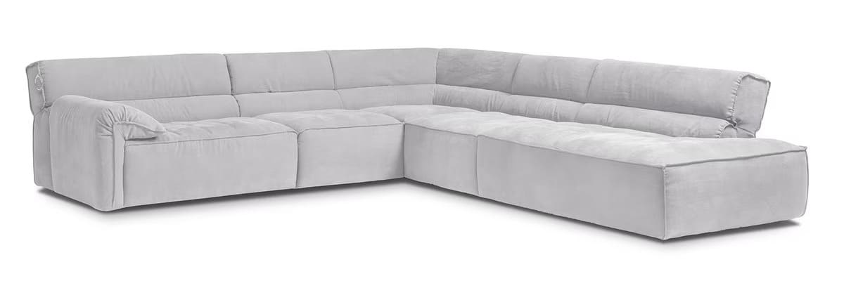 El sofá rinconera tapizado con terminal derecho en color gris claro Rivera de El Corte Inglés