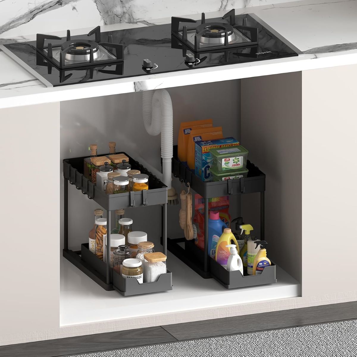 Organizador de cocina con 2 niveles para el fregadero Meltrck de Amazon