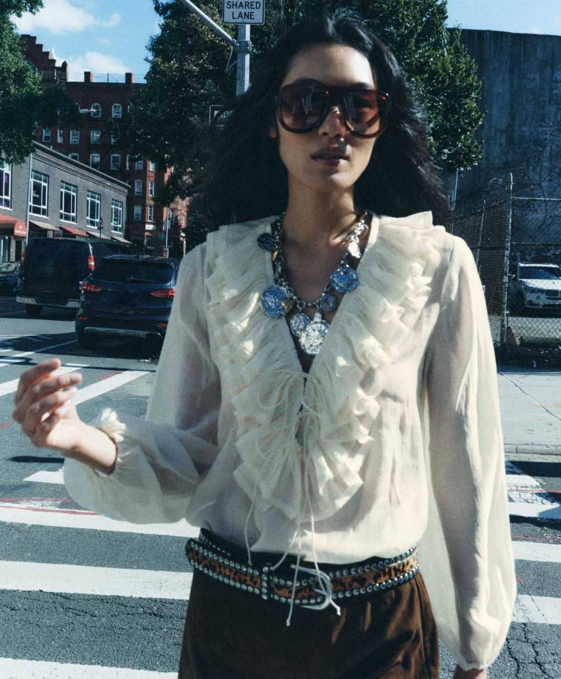 Blusa volantes zw collection de Zara