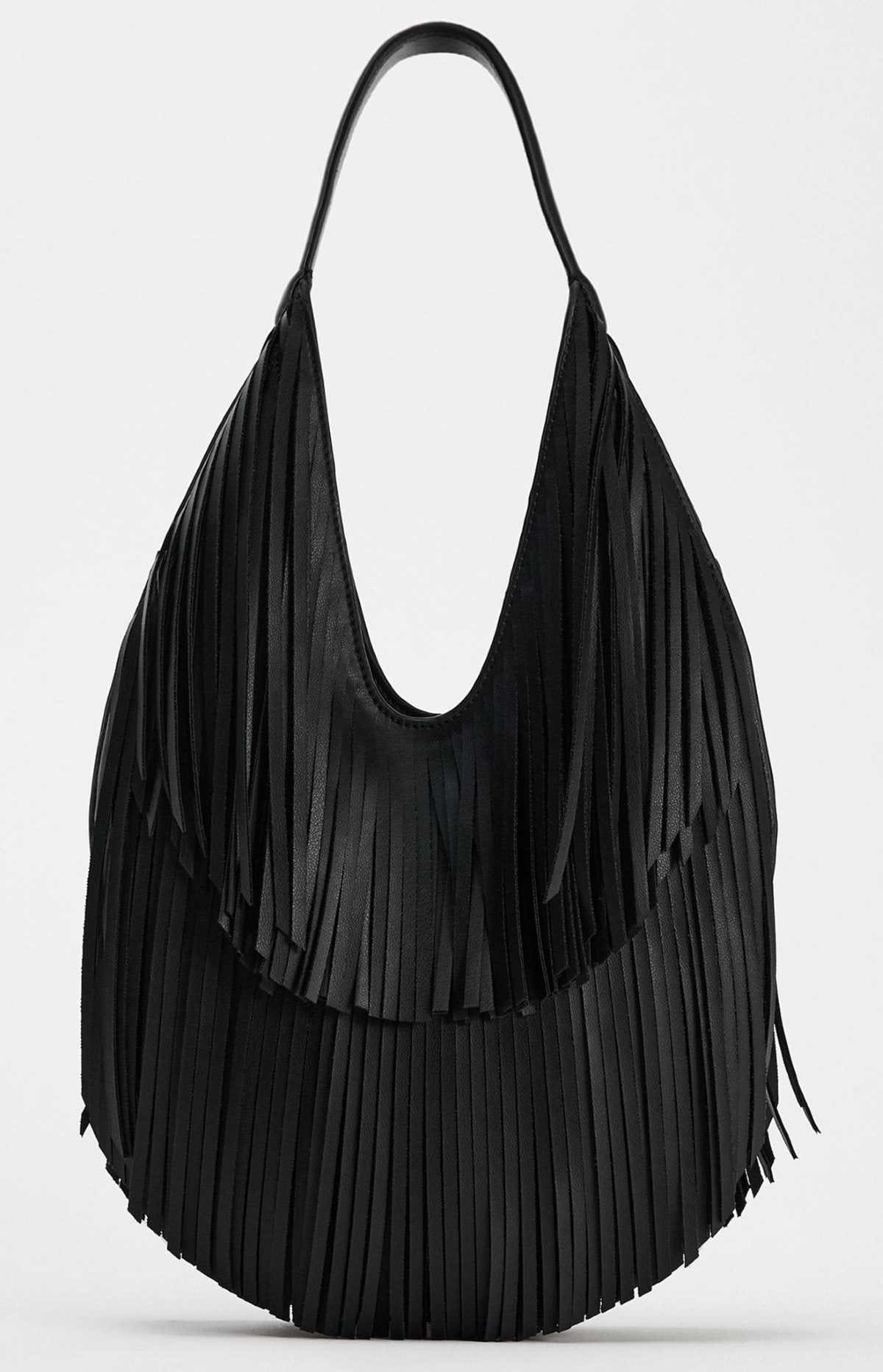 Bolso shopper flecos de Zara