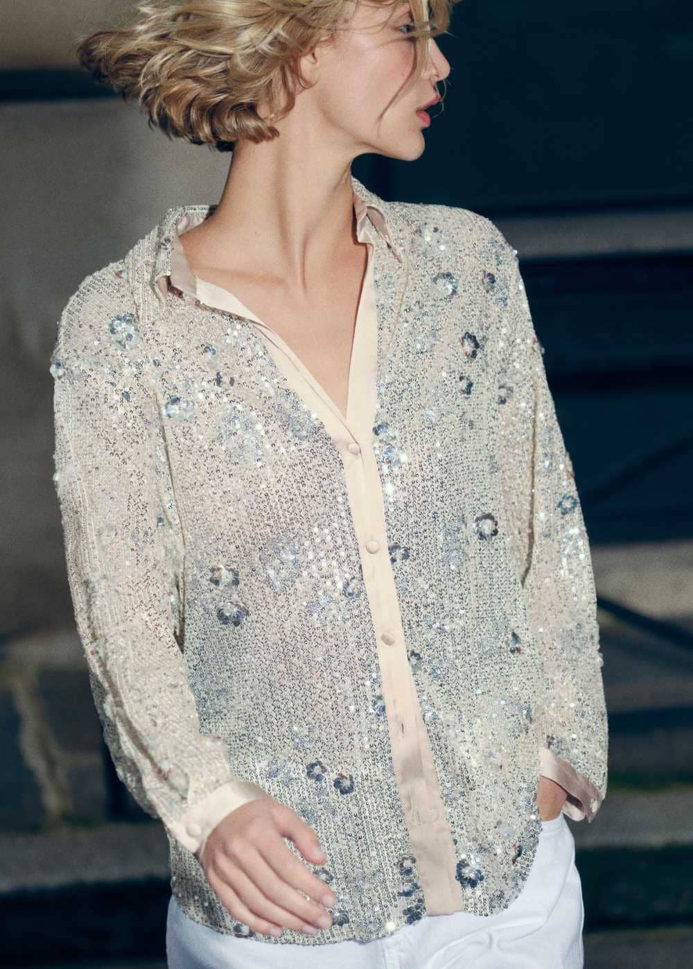 Camisa lentejuelas de Zara