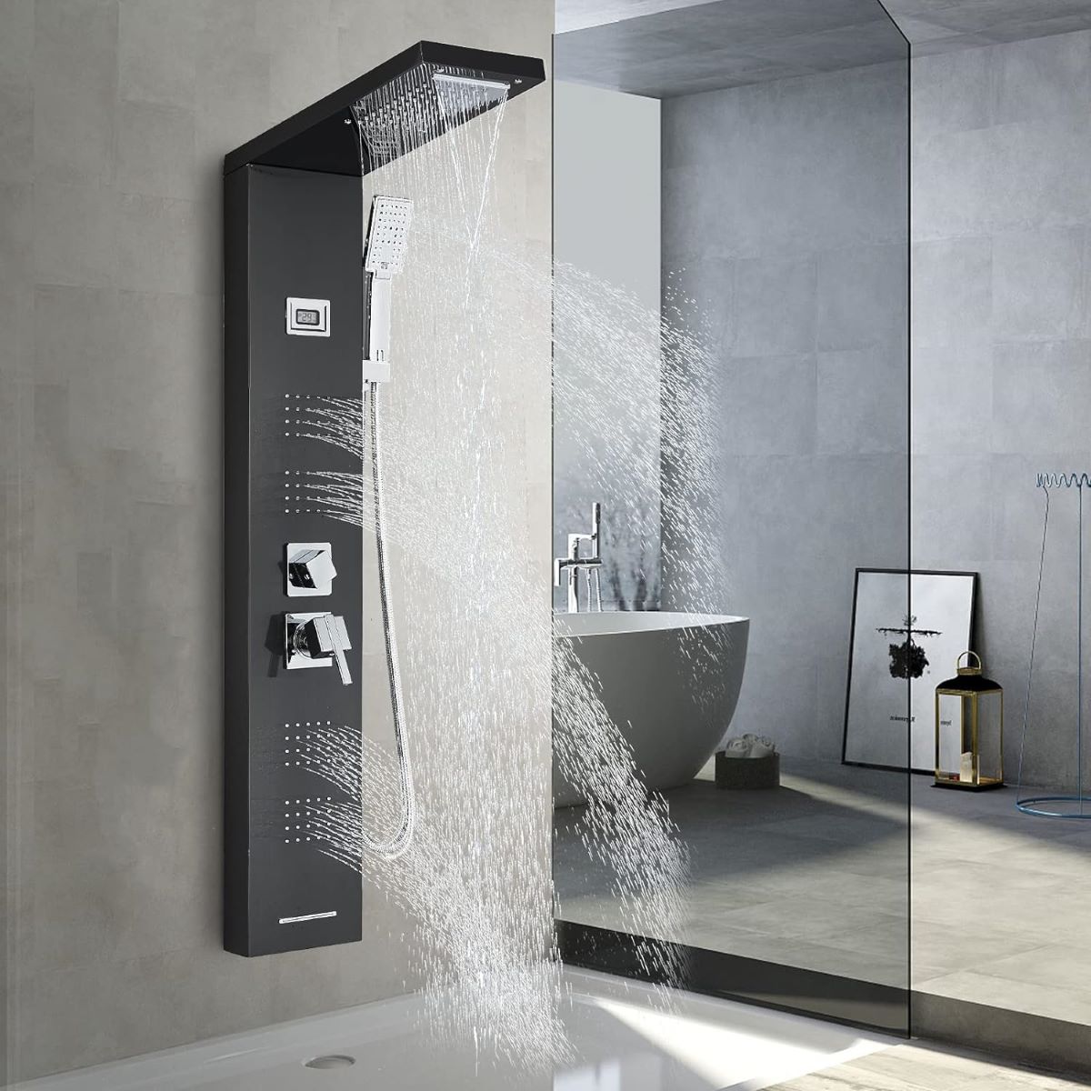 Columna de ducha con hidromasaje llffssdg de Amazon