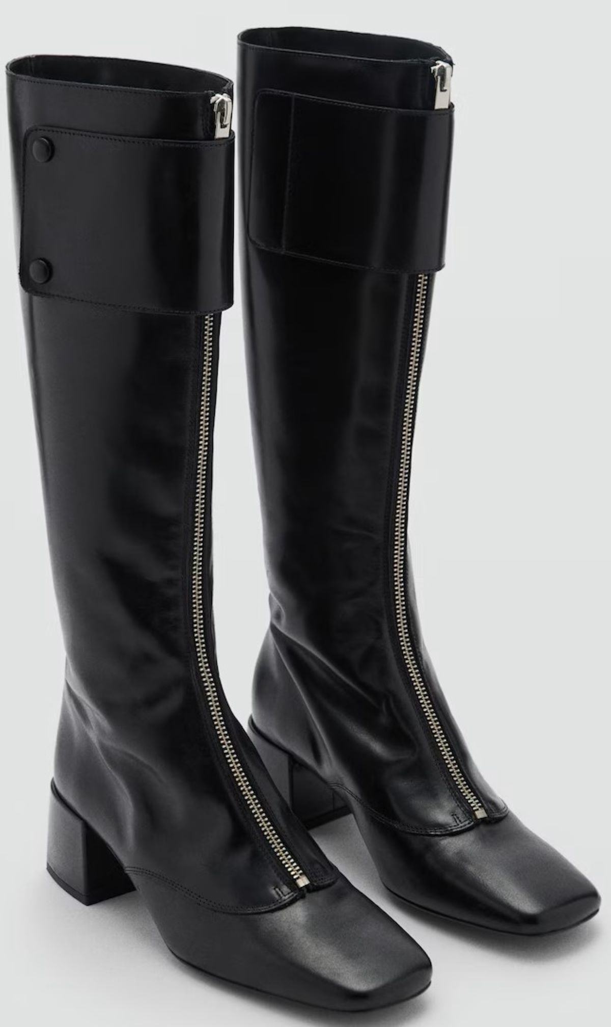 Bota de piel con cremallera de Mango