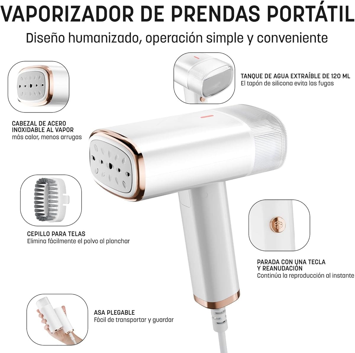 La plancha vertical de vapor plegable y portátil de Amazon