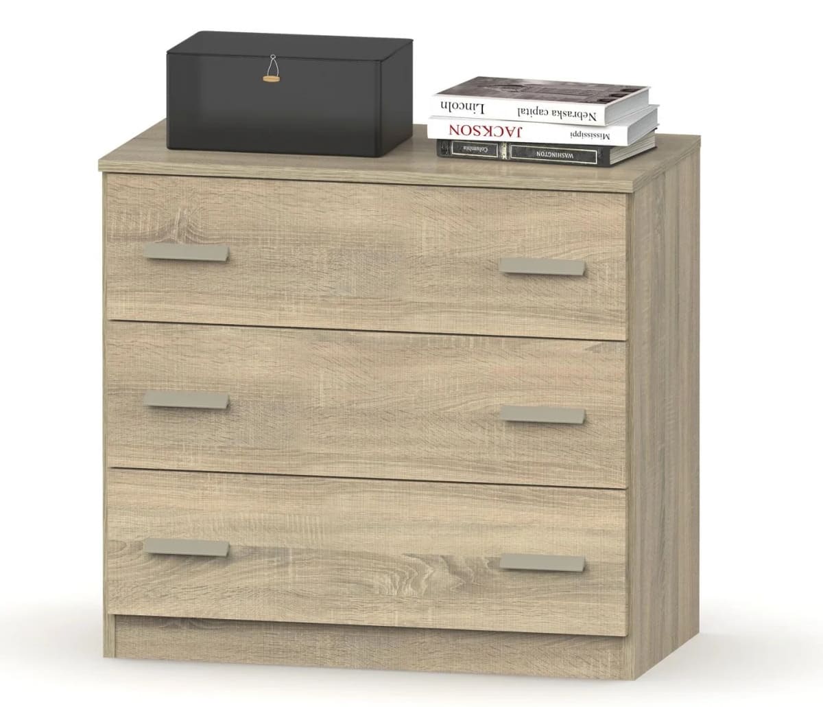 La cómoda con tres cajones Pitarch Eko en color roble de Carrefour