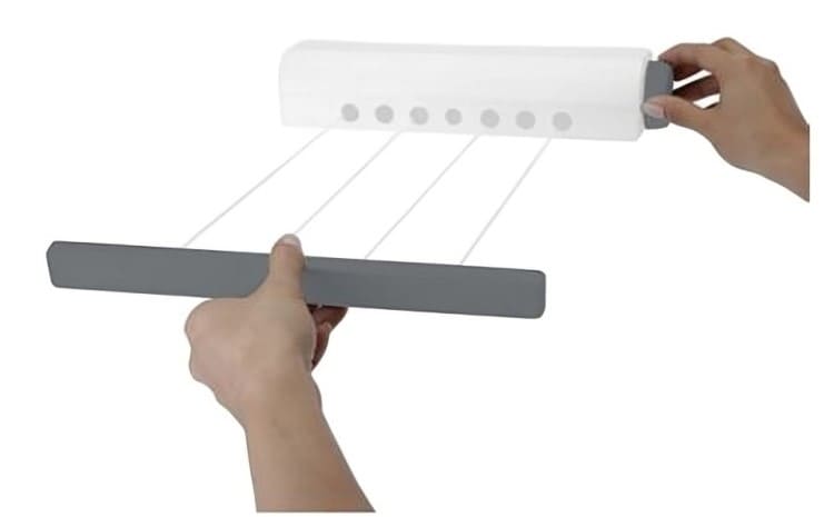 Tendedero extensible y plegable de pared