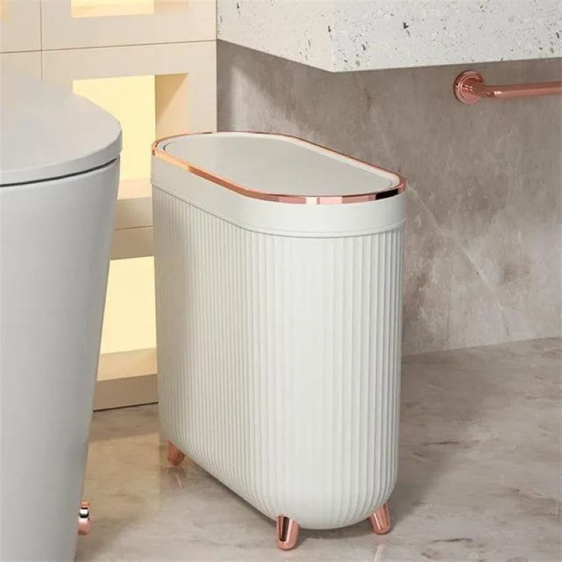 Bote de basura para inodoro, delgado y sellado con tapa