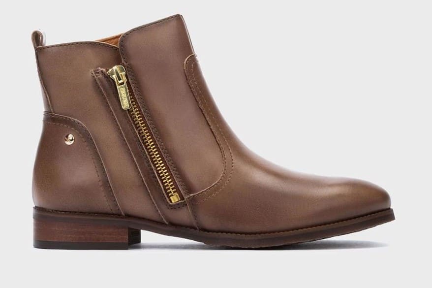 Botines de piel con cremallera lateral Pikolinos