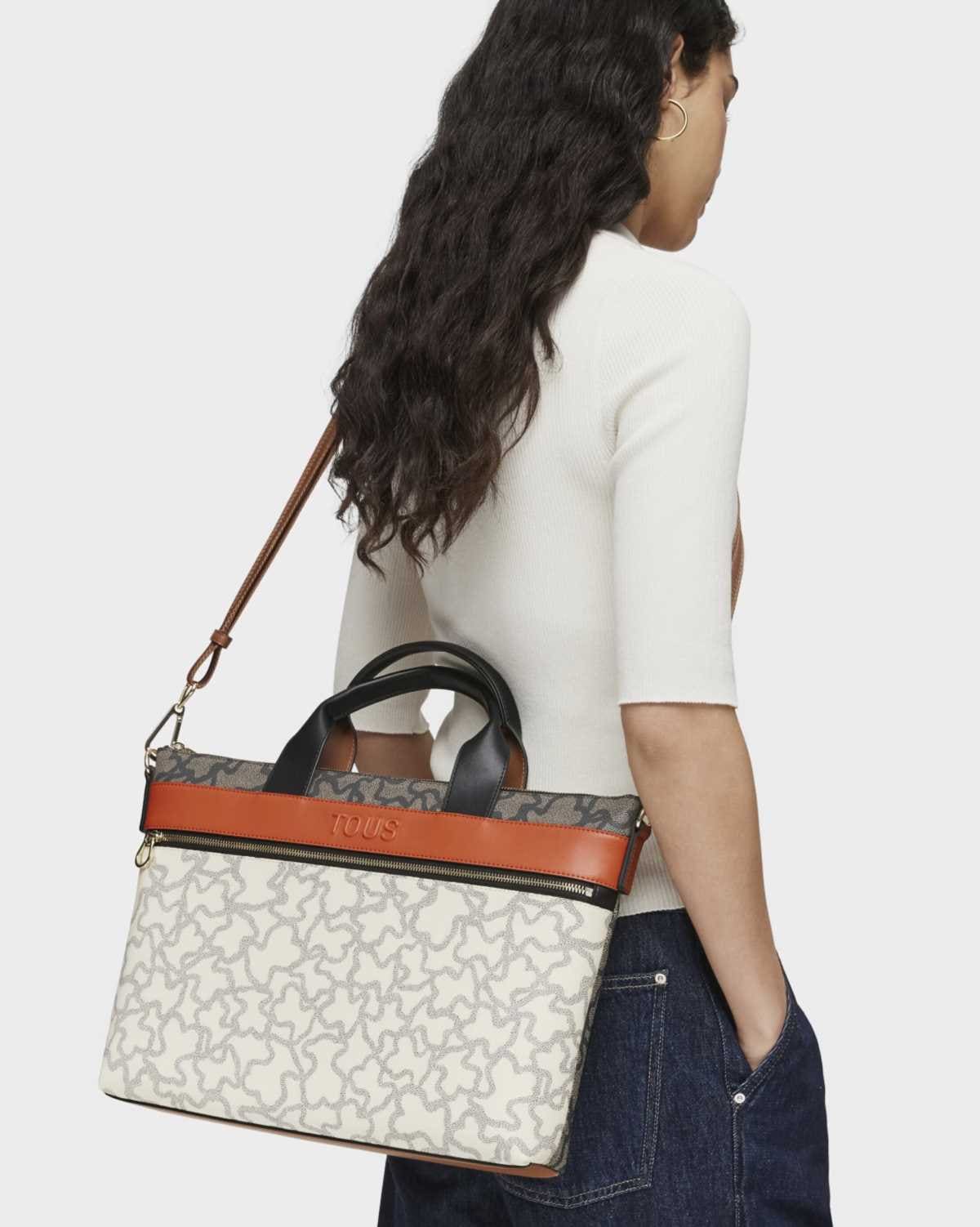 Maletín beige y negro Kaos Icon