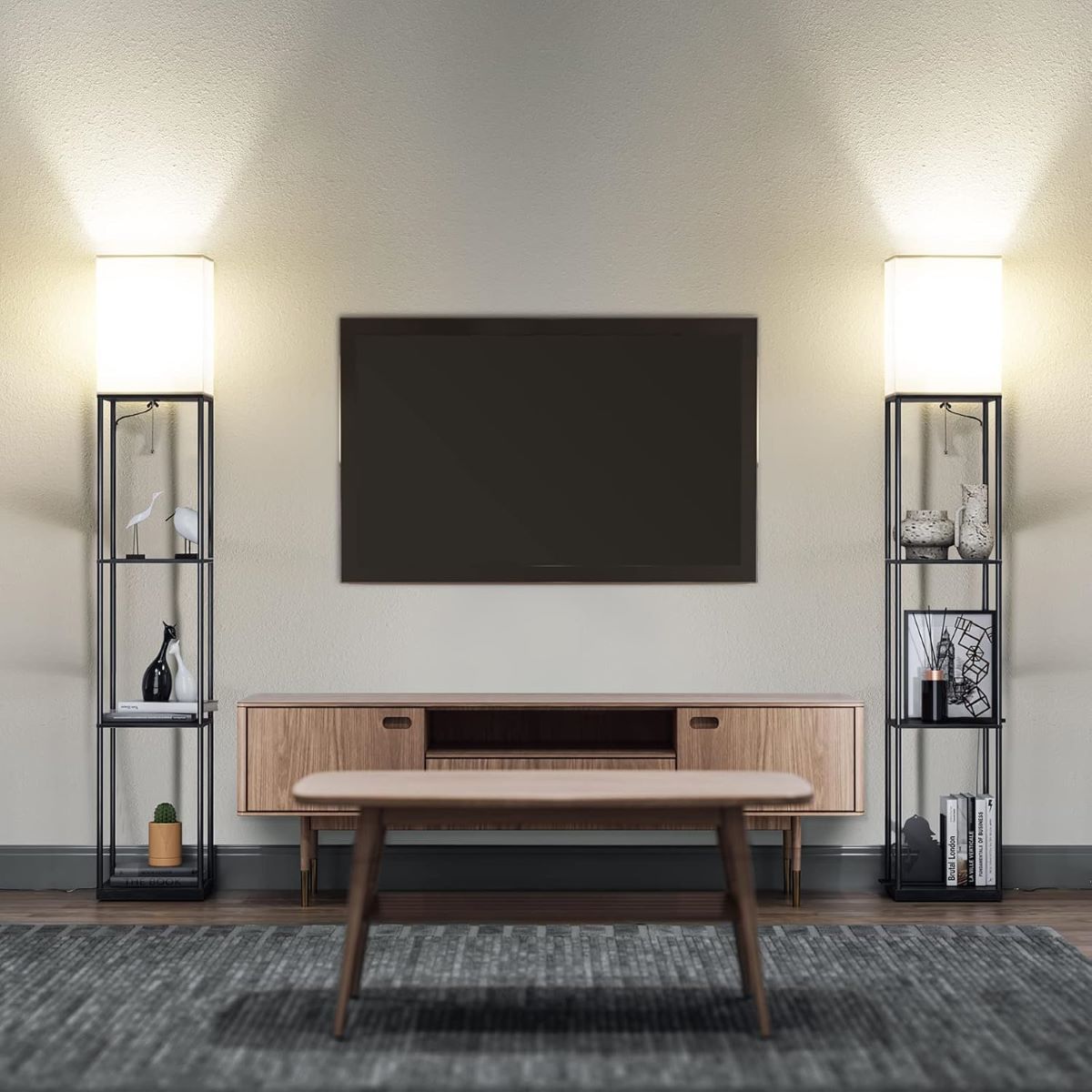 Lámpara de pie con estanterías SUNMORY de Amazon