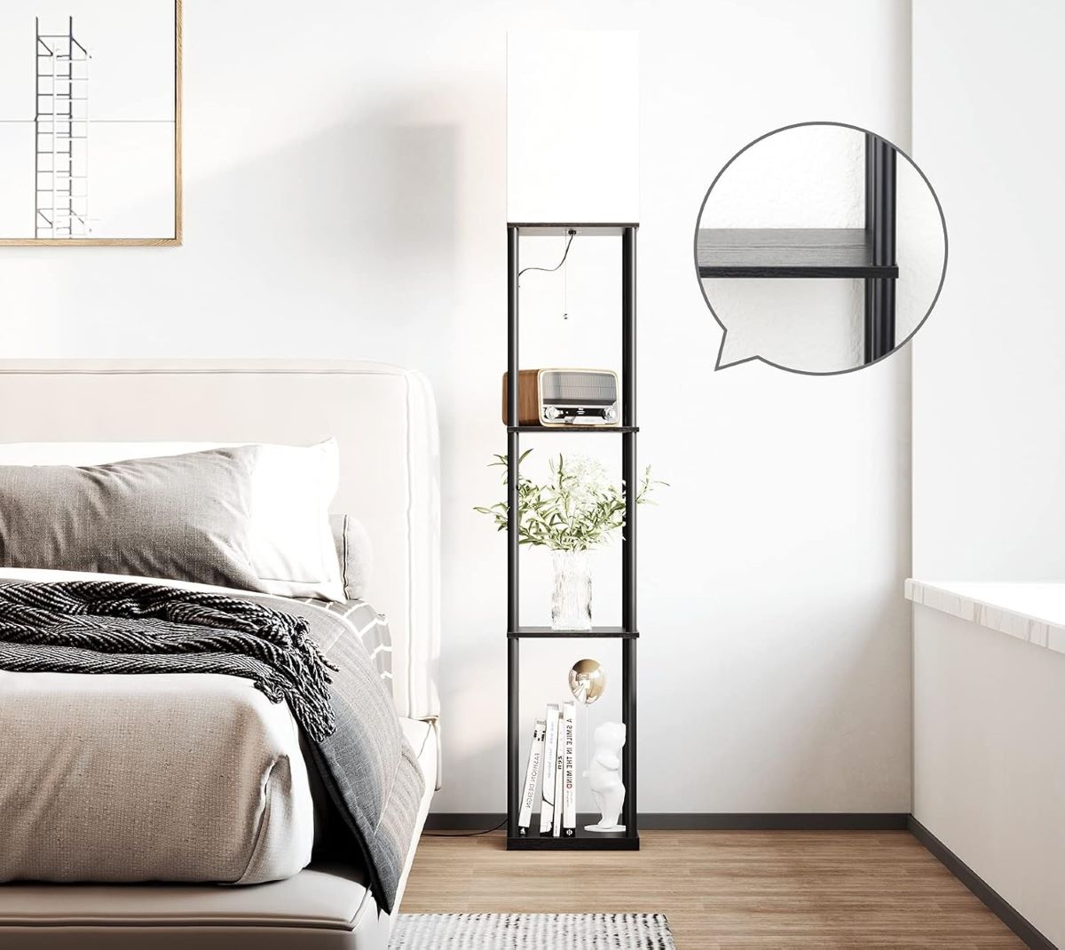 Lámpara de pie con estanterías SUNMORY de Amazon