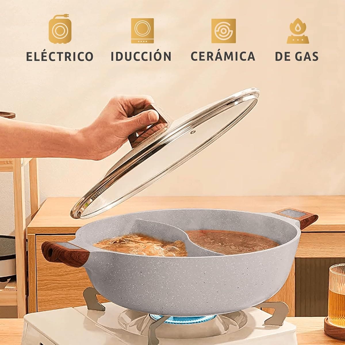 La nueva cacerola de cocina con separador y antiadherente JUPPLIES de Amazon
