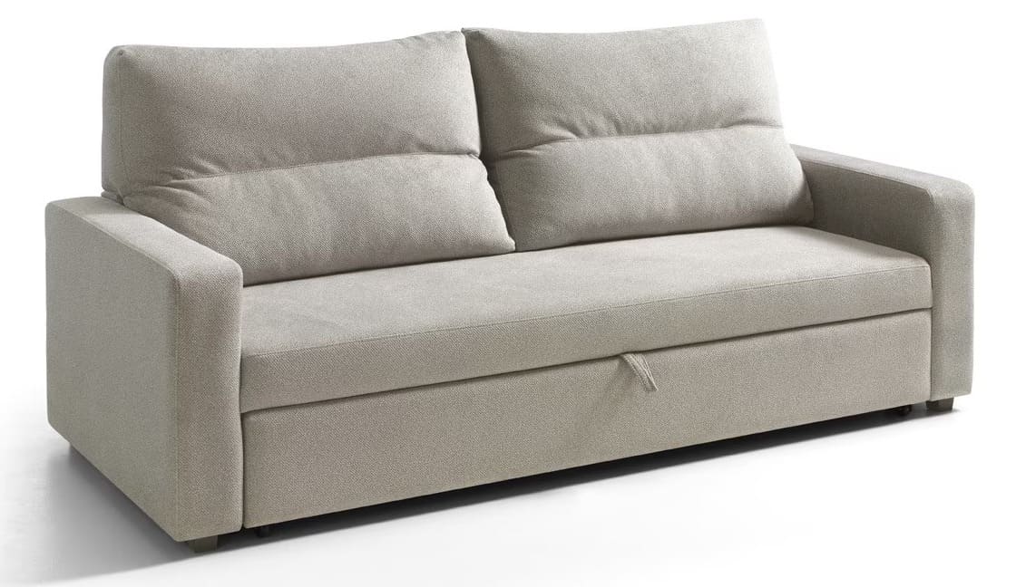 El sofá cama de tres plazas en color beige Quasar de El Corte Inglés