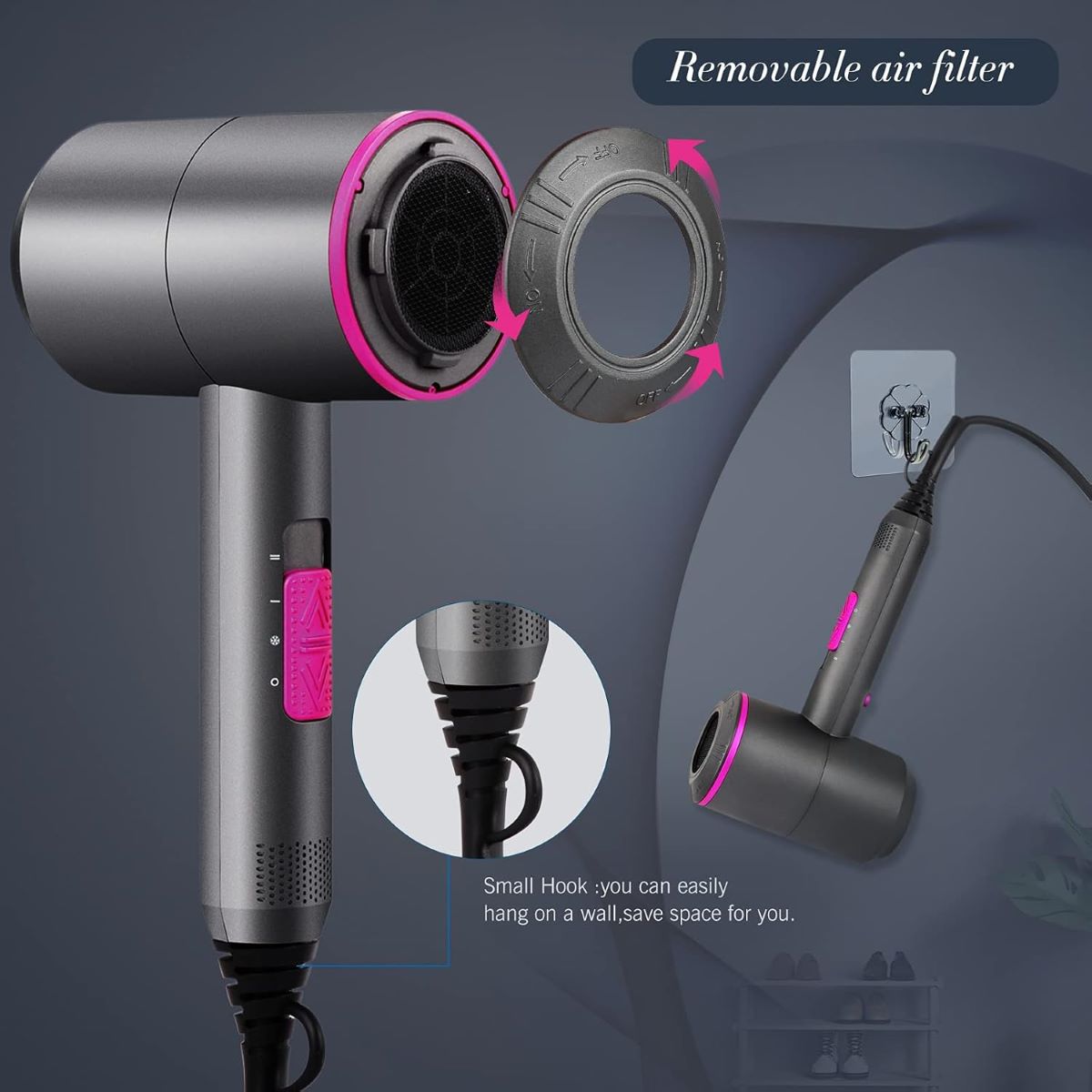 Secador de pelo iónico HappyGoo de Amazon