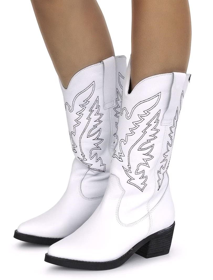 Botas altas de piel estilo Cowboy Mustang